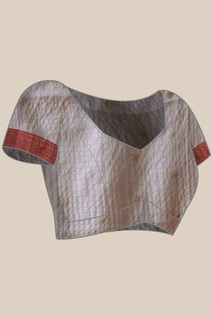 Grey Kanjivaram Floral Printed Silk  Saree