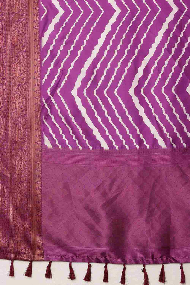 Lavender Soft Silk Stripe Saree