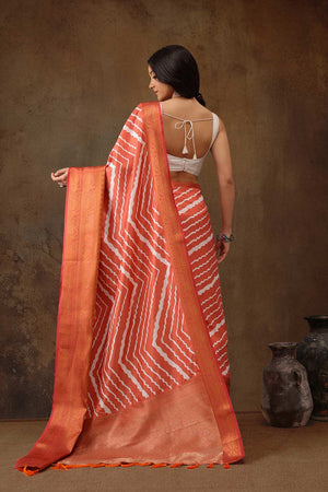 Peach Soft Silk Stripe Saree