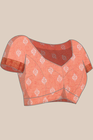 Peach Soft Silk Stripe Saree