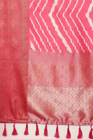Pink Soft Silk Stripe Saree