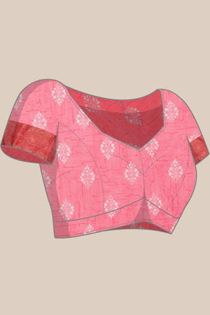 Pink Soft Silk Stripe Saree