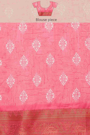 Pink Soft Silk Stripe Saree