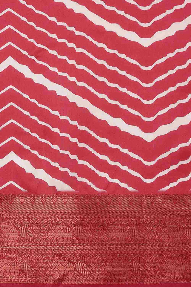 Red Soft Silk Stripe Saree