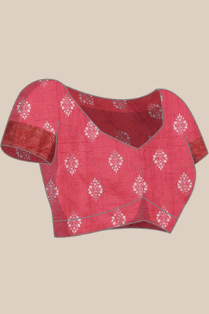 Red Soft Silk Stripe Saree