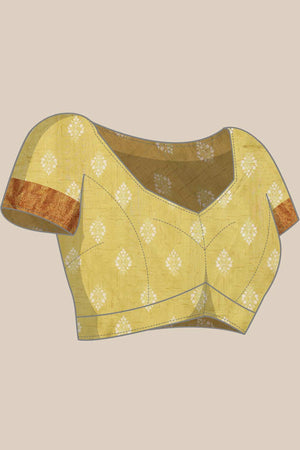 Yellow Soft Silk Stripe Saree