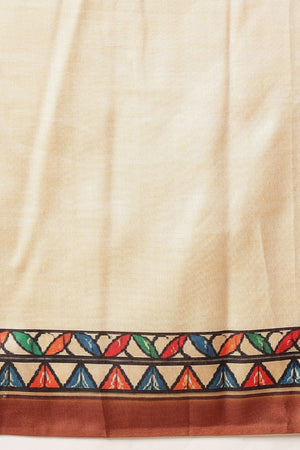 Beige Madhubani Printed Art Silk Saree (SZ-DGTANVI-3298)