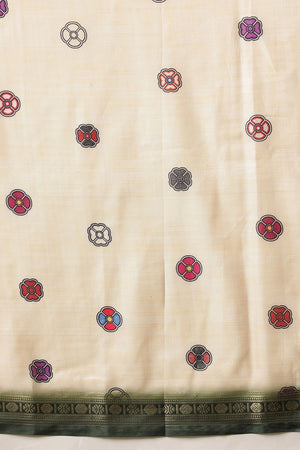 Beige Madhubani Printed Art Silk Saree (SZ-DGTANVI-3301)