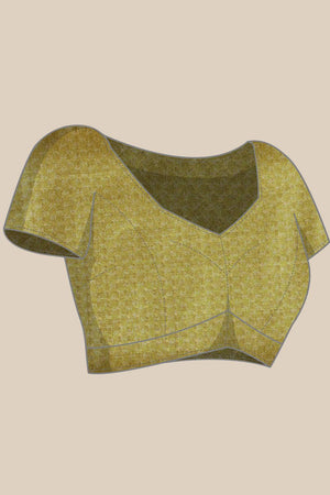 Olive Green Solid Silk Saree