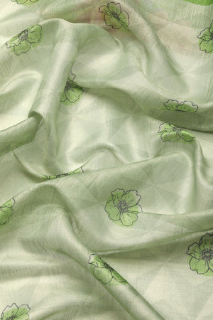 Women's Olive Cotton Silk Floral Saree (SZ-DGTRIJAL2-MH-2148)