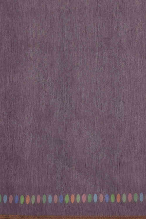 Lavender Cotton Blend Floral Printed Saree