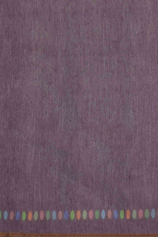 Lavender Cotton Blend Floral Printed Saree