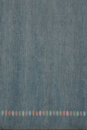 Teal Cotton Blend Floral Printed Saree