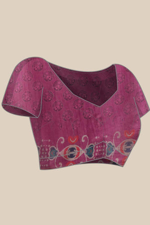 Beige Floral Printed Cotton Blend Saree