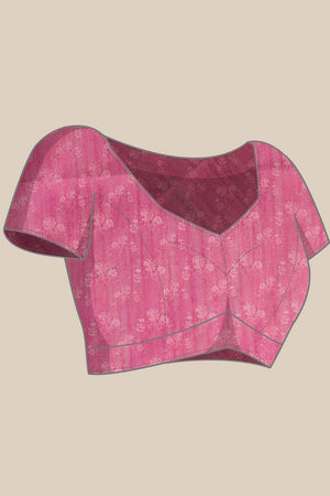 Pink Floral Printed Cotton Blend Saree (SZ-DGTRIJAL5-PN-2403)