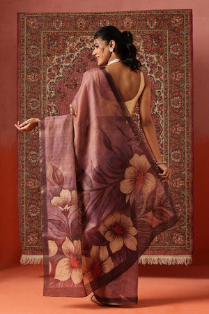 Multi Color Floral Printed Tissue Saree