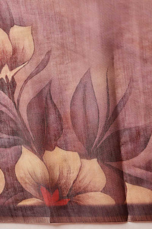 Multi Color Floral Printed Tissue Saree