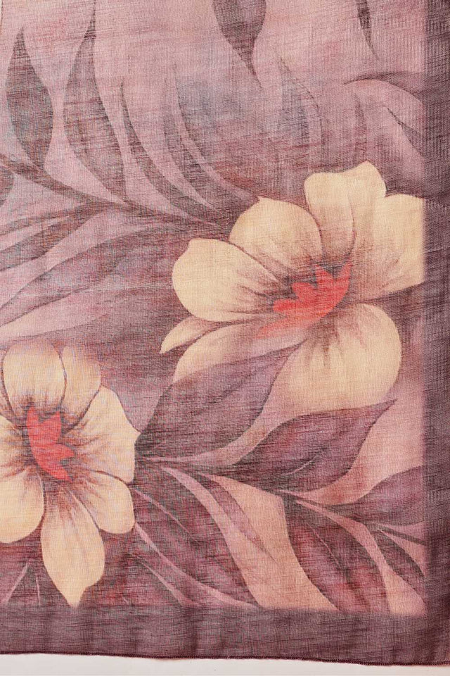 Multi Color Floral Printed Tissue Saree