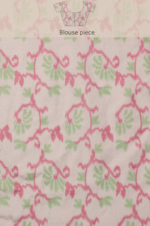 Teal Munga Silk Floral Saree