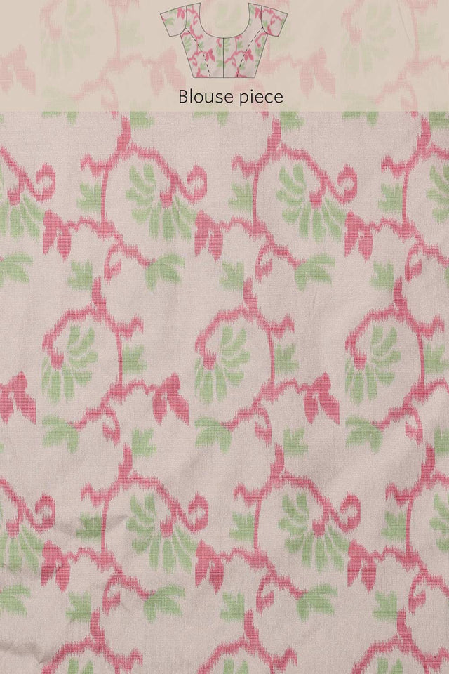 Teal Munga Silk Floral Saree