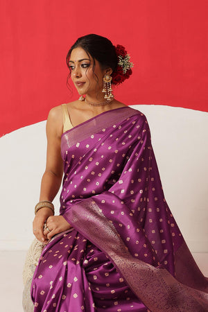 Violet Printed Silk Saree (SZ-DGVAMA-PP-3050)
