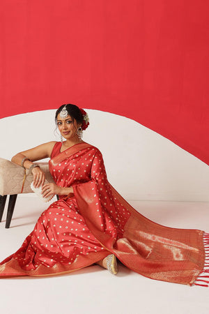 Red Printed Silk Saree (SZ-DGVAMA-RD-3052)