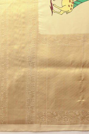 Beige Printed Silk Saree (SZ-DGZARA-BE-3068)