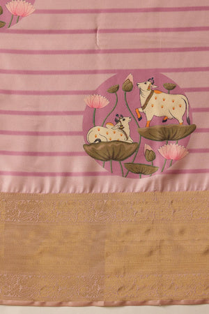 Lavender Printed Silk Saree (SZ-DGZARA-LV-3069)