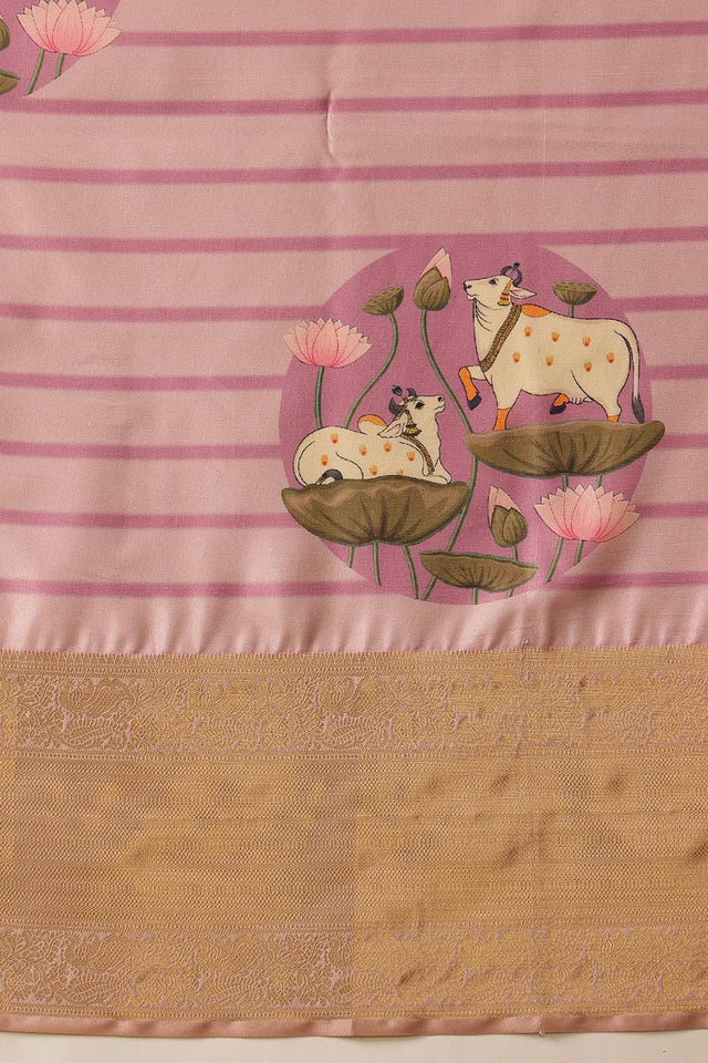 Lavender Printed Silk Saree (SZ-DGZARA-LV-3069)
