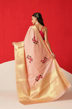 Peach Printed Silk Saree (SZ-DGZARA-PE-3071)