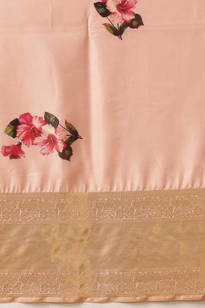 Peach Printed Silk Saree (SZ-DGZARA-PE-3071)
