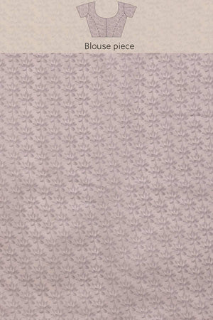 Blue Cotton Blend Printed Saree