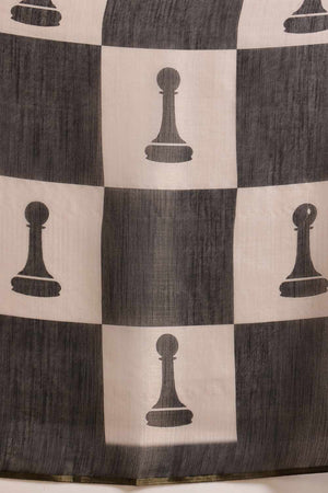 Black Chanderi Abstract Printed Cotton  Saree