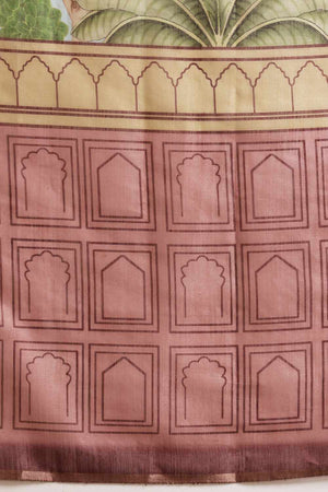 Multi-Color Chanderi Abstract Printed Cotton  Saree