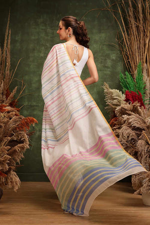 Multi-Color Chanderi Printed Cotton  Saree