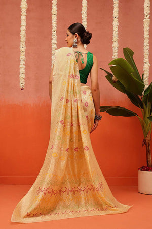 Cream Woven Cotton Saree