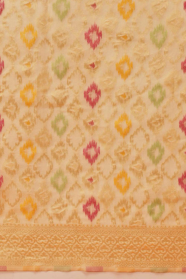 Cream Woven Cotton Saree