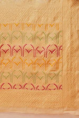 Cream Woven Cotton Saree