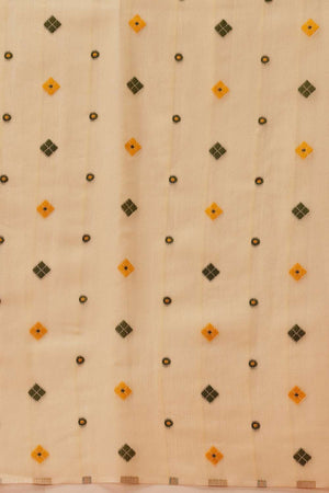 Beige Woven Cotton Saree