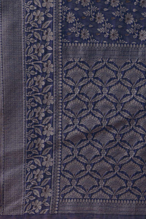 Blue Woven Cotton Saree