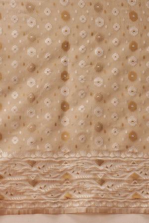 Beige Woven Cotton Saree