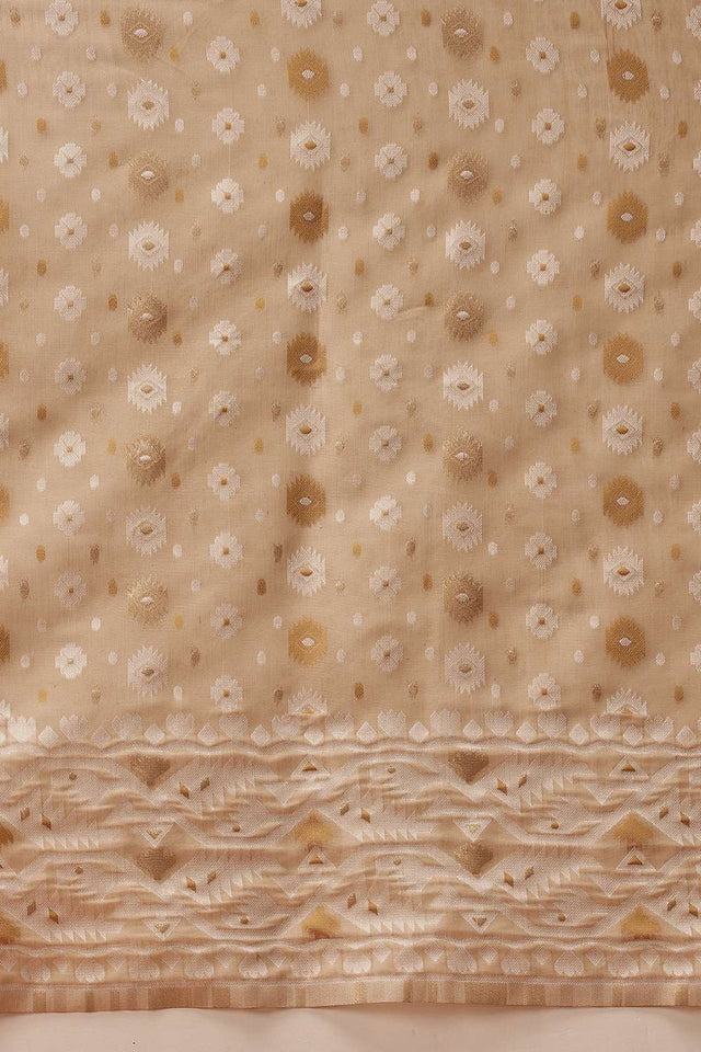 Beige Woven Cotton Saree