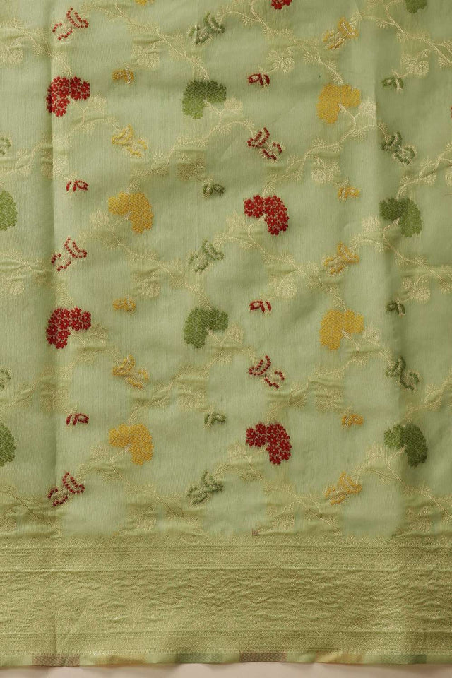 Green Woven Cotton Saree