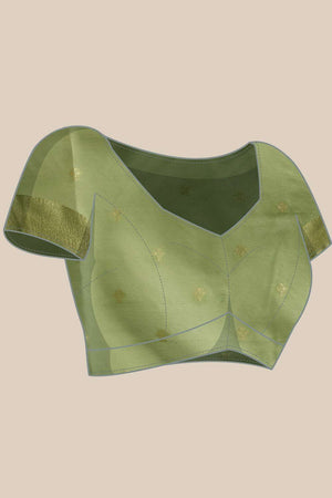 Green Woven Cotton Saree