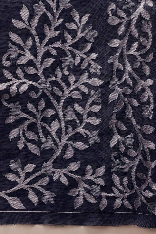 Blue Woven Cotton Saree