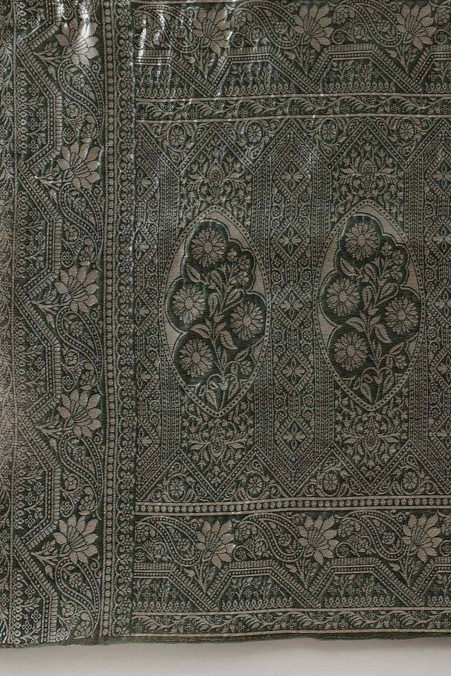 Green Woven Design Cotton Saree