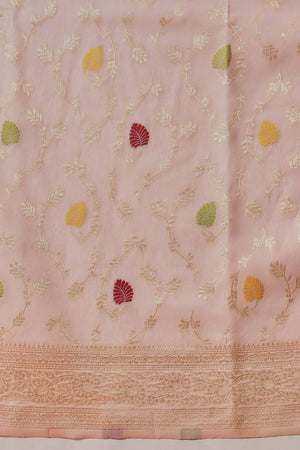 Pink Woven Cotton Saree