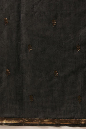 Black Woven Cotton Blend Saree (SZ-JMD34-BL-3046)