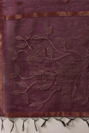 Maroon Woven Cotton Blend Saree (SZ-JMD34-MR-3044)