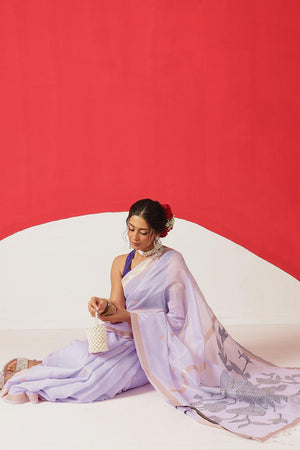 Lavender Woven Cotton Blend Saree (SZ-JMD35-LV-3047)